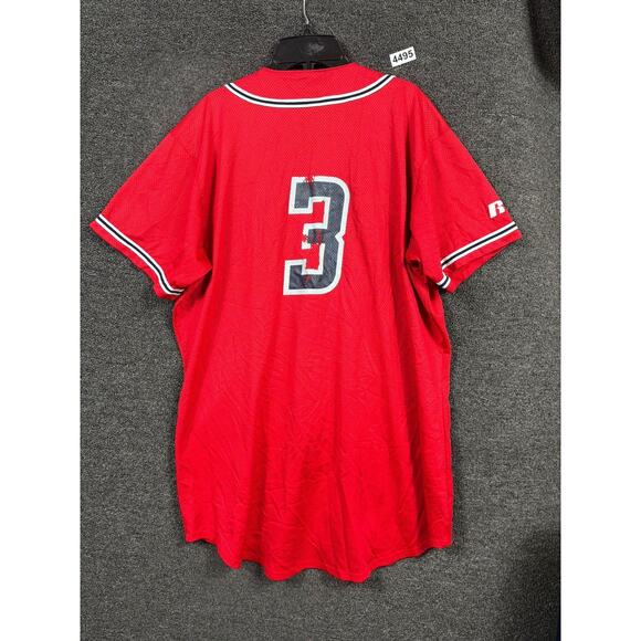 VTG Russell Athletic Baseball Jersey Mens Large Indians Mesh 3 Button 90s *READ - Picture 2 of 7